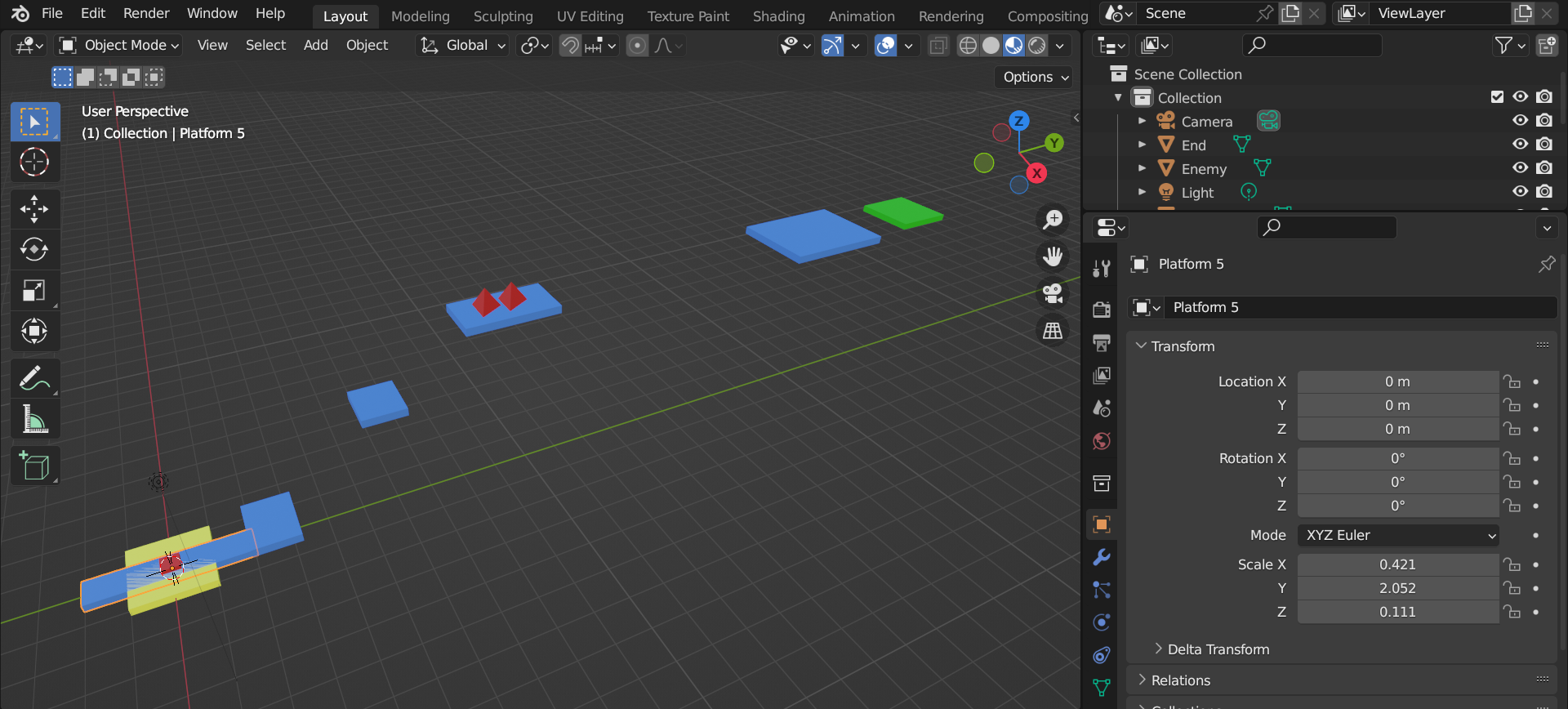 Blender Screenshot of transform origin