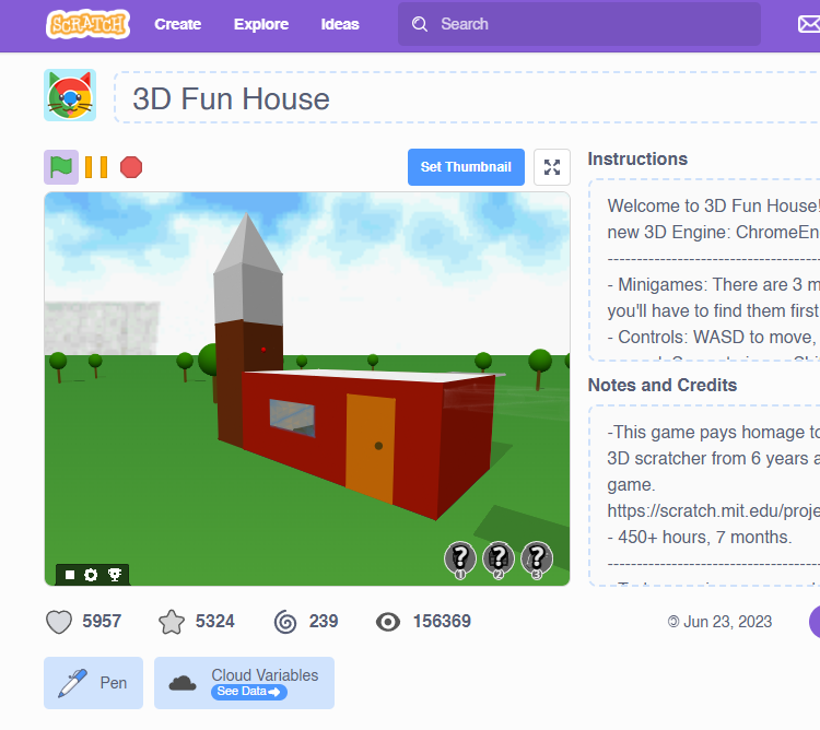 3D game engine on Scratch